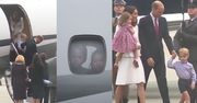 Kate i William z dziećmi na lotnisku w Warszawie