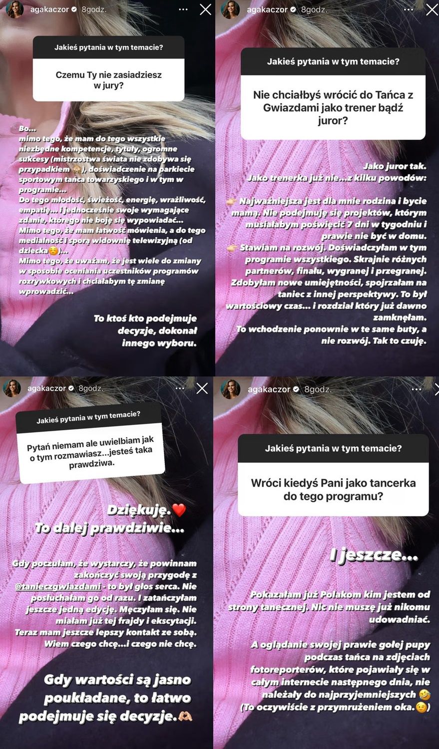 Wpisy Agnieszki Kaczorowskiej na Instagramie