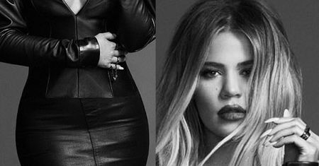 Ciężarna (?) Khloe Kardashian pozuje w skórzanej mini "własnego projektu"! (FOTO)