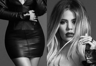 Ciężarna (?) Khloe Kardashian pozuje w skórzanej mini "własnego projektu"! (FOTO)