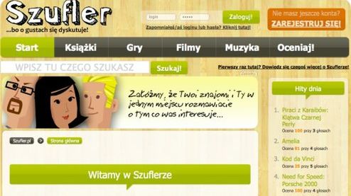 Szufler.pl - społeczność komentująca filmy, muzykę i książki 1