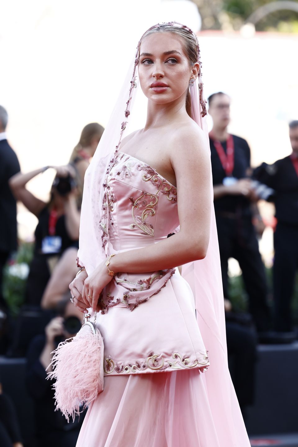 VENICE, ITALY - SEPTEMBER 01: Caroline Maria Derpienski attends "The Smashing Machine" red carpet during the 82nd Venice International Film Festival on September 01, 2025 in Venice, Italy. (Photo by Aldara Zarraoa/Getty Images)
