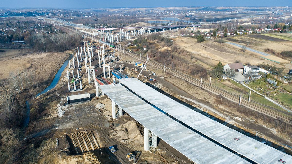 Budowa estakady S7 w Krakowie