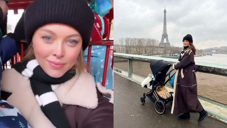 Joanna Opozda zwiedza Paryż z synkiem. Spotkała się z byłą partnerką Królikowskiego
