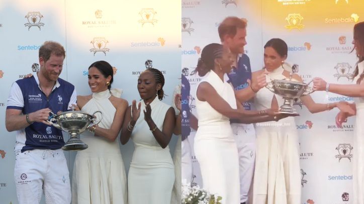 Uchwycono, jak Meghan Markle rozkazuje kobiecie, by nie pozowała obok księcia Harry'ego