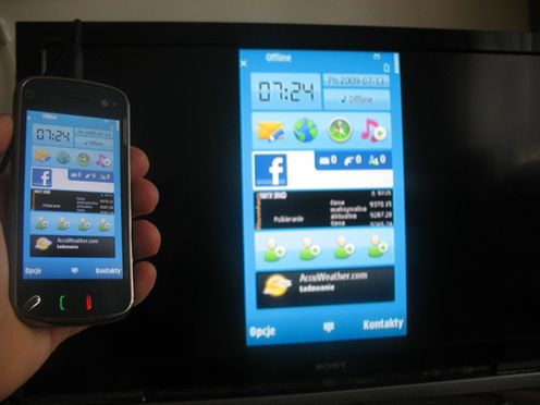Nokia N97 w telewizorze 2