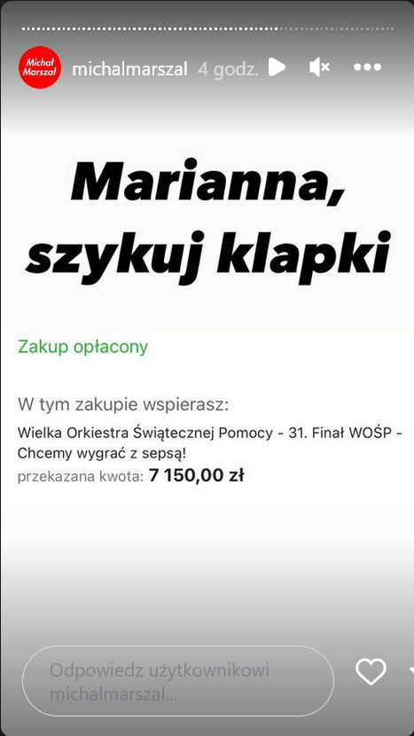 Michał Marszał powiadomił o swojej wygranej