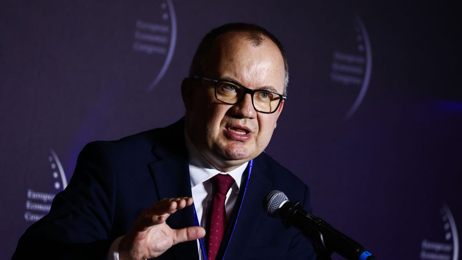 Adam Bodnar, the Minister of Justice of the Republic of Poland, speaks during the 16th European Economic Congress at the International Congress Centre in Katowice, Poland on May 07, 2024.  (Photo by Beata Zawrzel/NurPhoto via Getty Images)