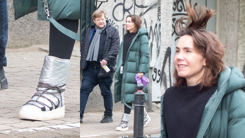 Olga Bołądź i Olaf Lubaszenko