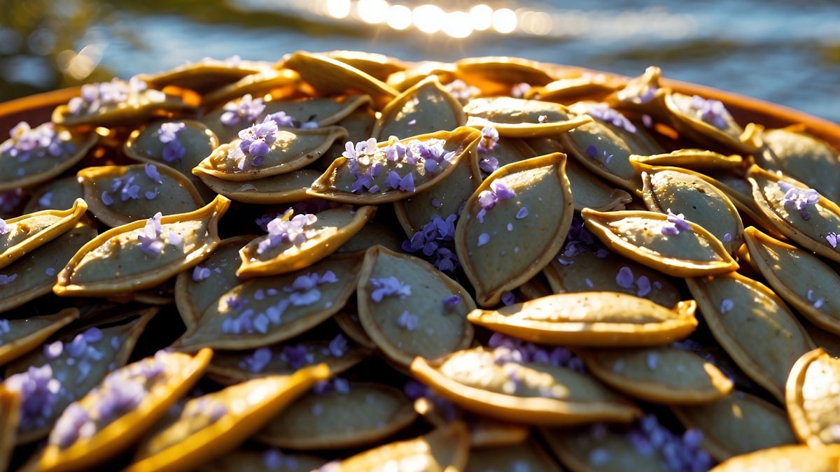 Pestki dyni na drewnianym talerzu