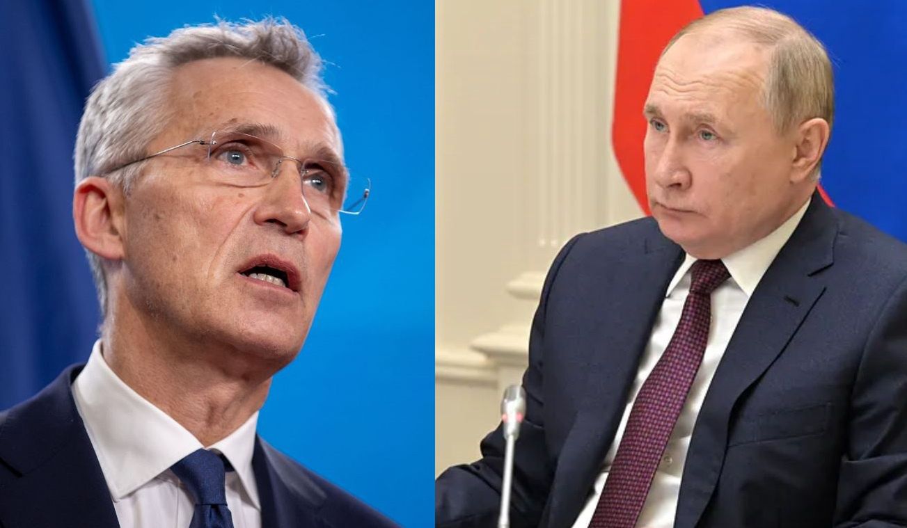 Jens Stoltenberg i Władimir Putin (Fot. PAP/EPA/GETTY) 