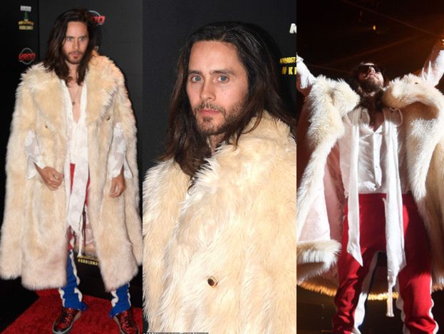 Futrzasty Jared Leto odlatuje w trakcie świątecznego koncertu