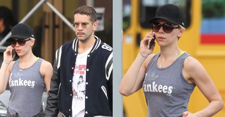 Scarlett Johansson wychodzi z mężem z siłowni (ZDJĘCIA)
