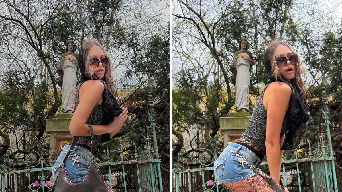 Inluencerka pozuje przy kapliczce. Internauci się wściekli