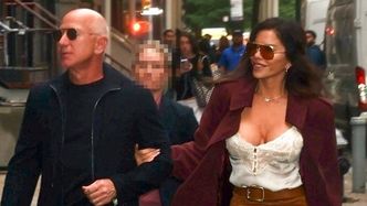 Jeff Bezos i wydekoltowana Lauren Sanchez w Nowym Jorku. Stylowi?