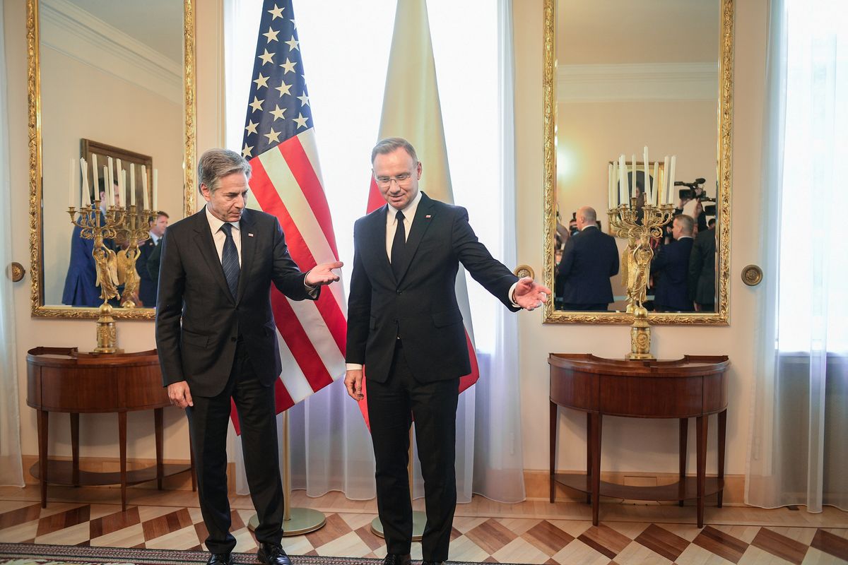 Andrzej Duda i Antony Blinken