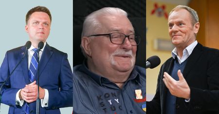 Lech Wałęsa zachwyca się Donaldem Tuskiem i mówi o "hakach" na Szymona Hołownię. "Każdy ŚWIĘTY ma swoje przekręty"