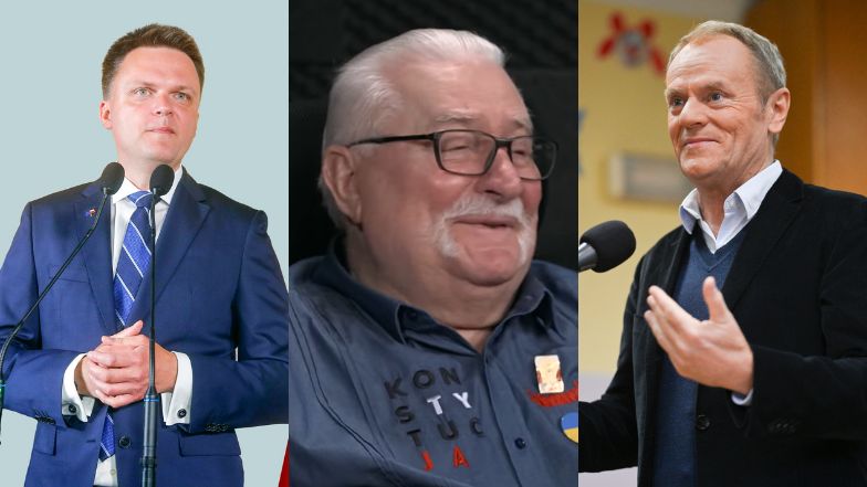 Lech Wałęsa zachwyca się Donaldem Tuskiem i mówi o "hakach" na Szymona Hołownię. "Każdy ŚWIĘTY ma swoje przekręty"