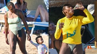Odziana w strój kąpielowy Serena Williams relaksuje się z córką na włoskiej plaży