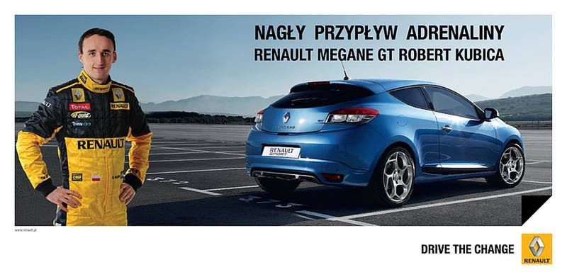 Reklama Renault Megane Coupe GT z Robertem Kubicą