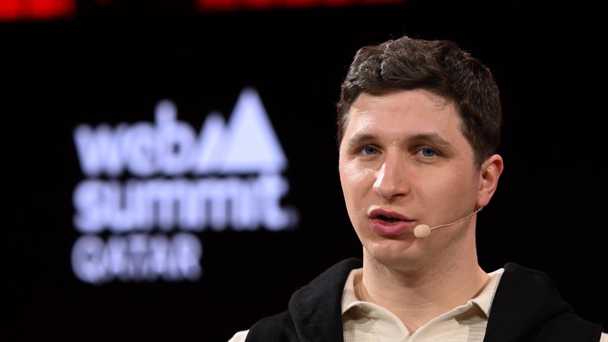 Doha , Qatar - 27 February 2024; Rafal Modrzewski, Co-founder & CEO, ICEYE, on Centre Stage during day one of Web Summit Qatar 2024 at the Doha Exhibition and Convention Center in Doha, Qatar. (Photo By Stephen McCarthy/Sportsfile for Web Summit Qatar via Getty Images)
