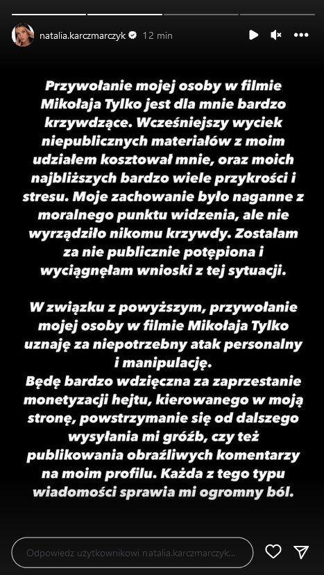 Natsu PRZERWAŁA MILCZENIE! Dziewczyna Marcina Dubiela wydała oświadczenie. "TO ATAK PERSONALNY I MANIPULACJA"