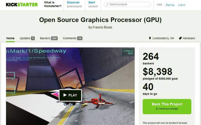 Na Kickstarterze ruszyła zbiórka na opensource'owy GPU