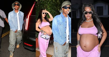 Rihanna "uwalnia" OGROMNY ciążowy brzuch i pędzi na kolację z ukochanym. Poród lada dzień? (ZDJĘCIA)
