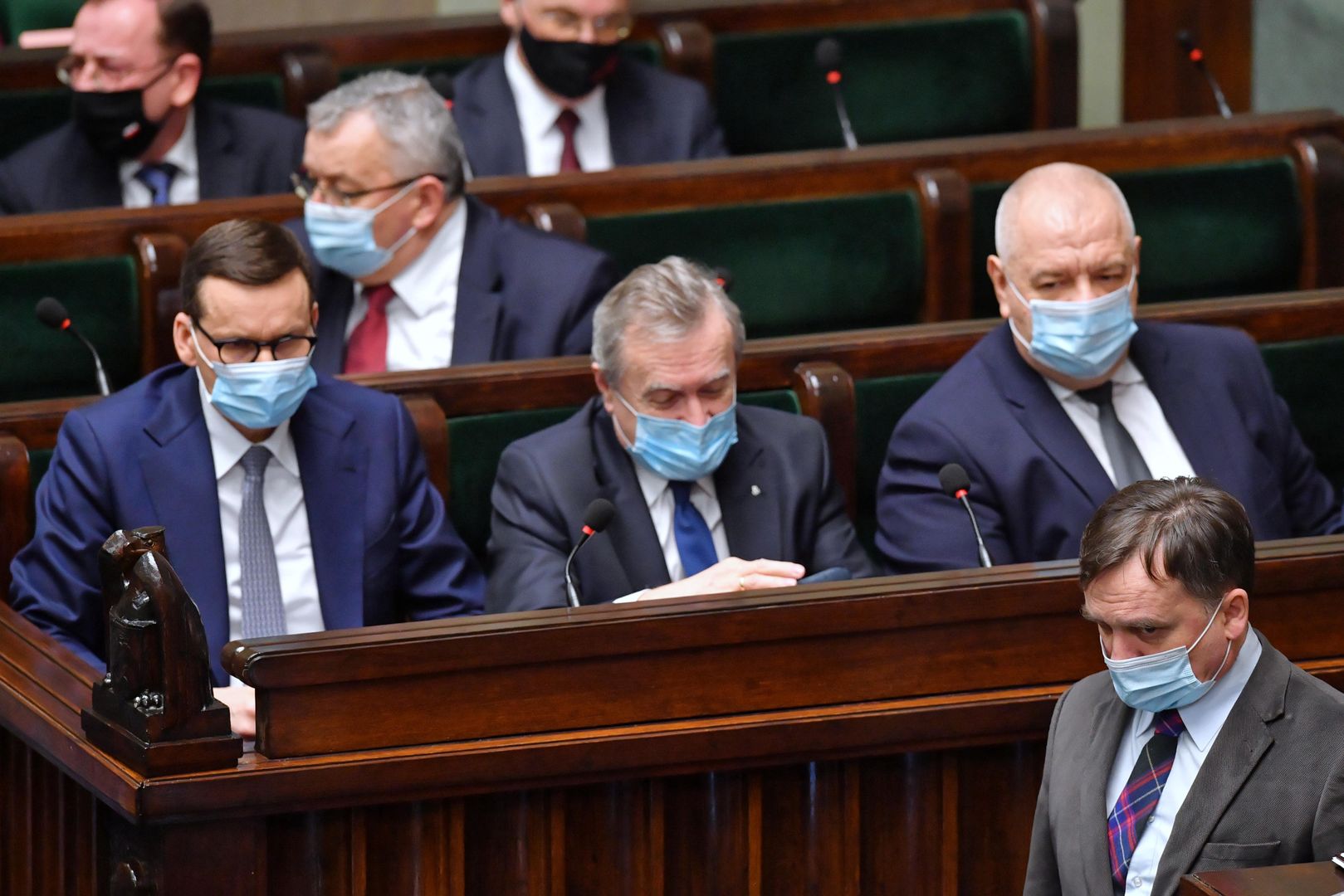 Na zdjęciu członkowie rządu PiS m.in. Mateusz Morawiecki, Piotr Gliński, Zbigniew Ziobro czy Jacek Sasin