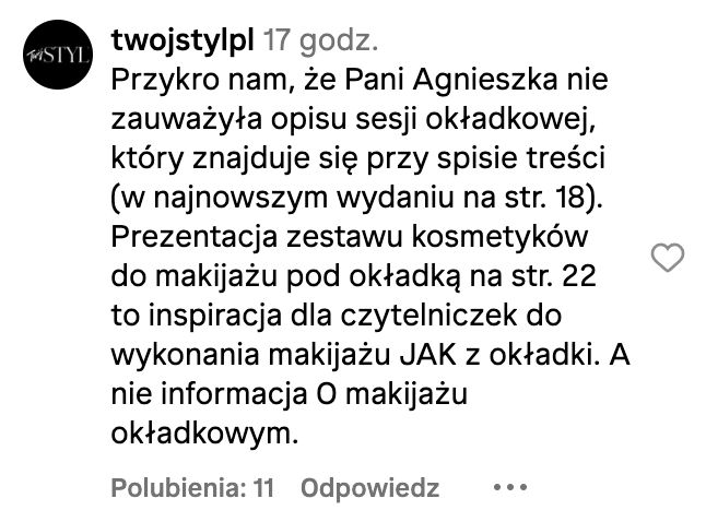 odpowiedź "Twojego Stylu" 