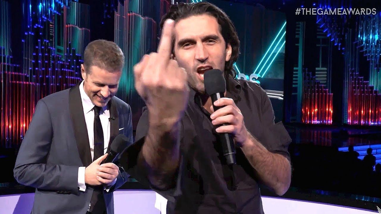 Josef Fares podczas gali The Game Awards