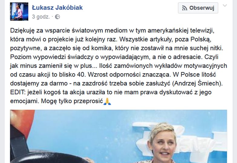 Jakóbiak narzeka, że nie jest uwielbiany w Polsce