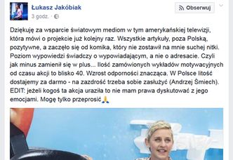 Łukasz Jakóbiak "wizualizuje" sobie pozytywne komentarze? "Wszystkie artykuły, poza Polską, pozytywne"