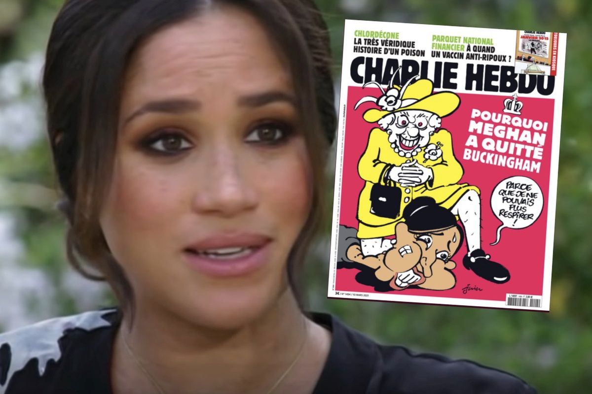 Charlie Hebdo znowu szokuje. Meghan i królowa Elżbieta na okładce