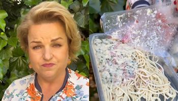 "O mój Boże". Bosacka testowała carbonarę ze sklepu. Otworzyła pojemnik