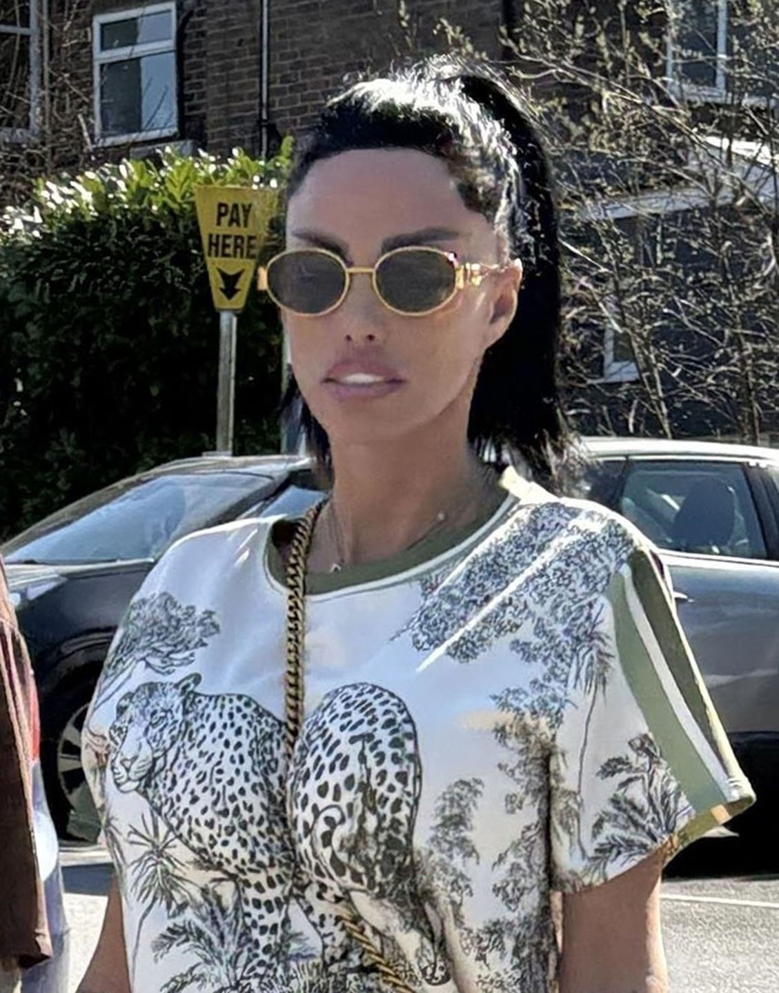 Katie Price na spacerze z psem