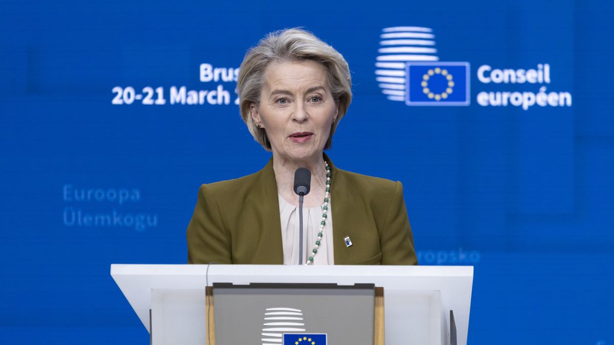 President of the European Council Antonio Costa and the President of the European Commission Ursula von der Leyen hold a joint press conference after the end of the European Council Summit, the EU leaders and heads of states meeting in Brussels, Belgium on March 20, 2025 (Photo by Nicolas Economou/NurPhoto via Getty Images)