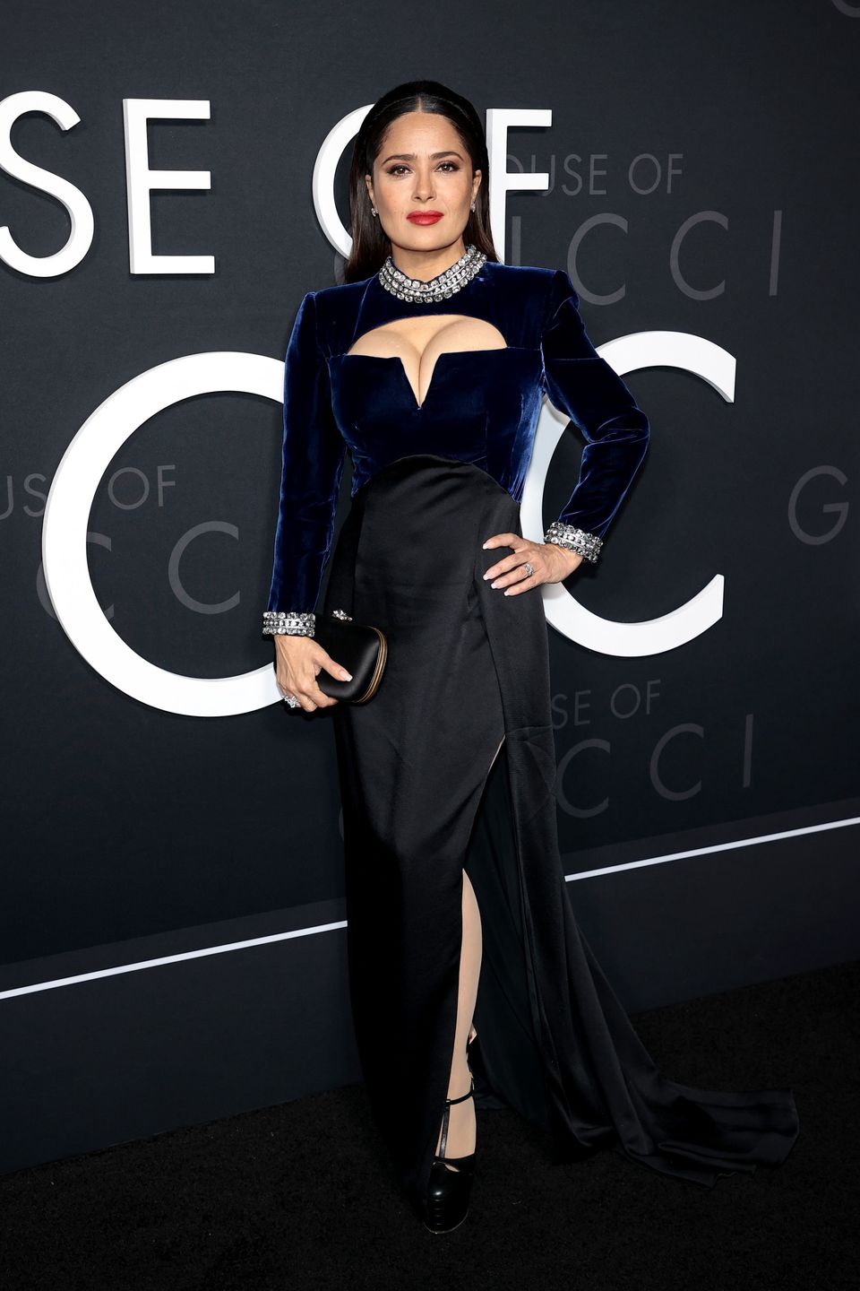 Salma Hayek na nowojorskiej premierze "House of Gucci"