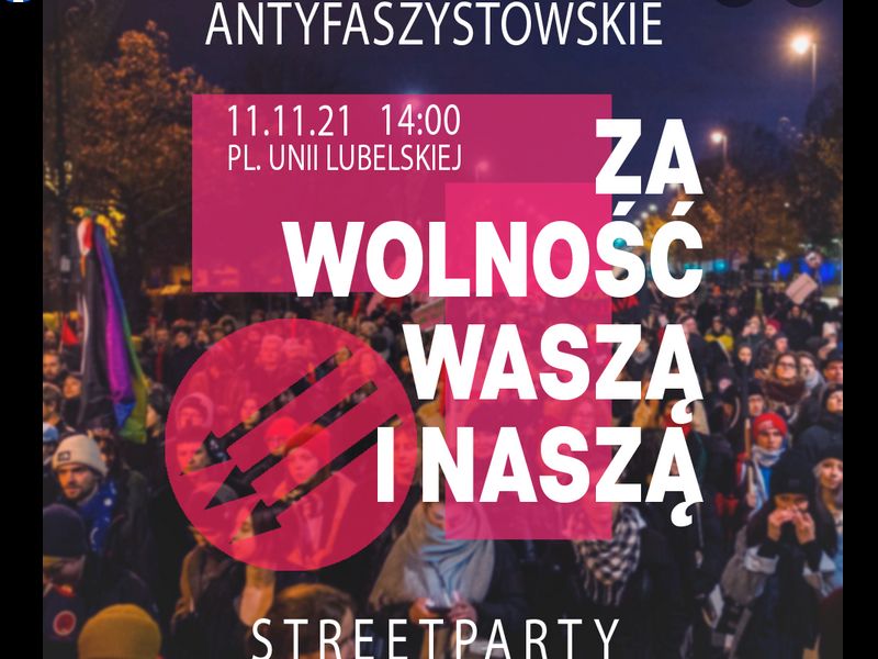 Koalicja Antyfaszystowska organizuje 11 listopada uliczne Street Party
