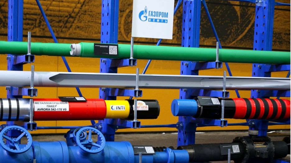 12. forum gazowe w PetersburguMandatory Credit: Photo by Maksim Konstantinov/SOPA Images/Shutterstock (14178337p)
View of the Gazprom Neft pipeline at the 12th St. Petersburg International Gas Forum (PMGF 2023) in St. Petersburg.
12th St. Petersburg International Gas Forum in St. Petersburg, Russia - 31 Oct 2023Maksim Konstantinov/SOPA Images/Shutterstock