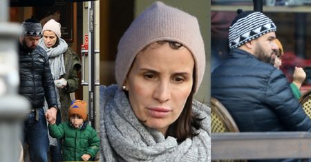 Smutni Karolak i Kołakowska z synem w kawiarni (ZDJĘCIA)