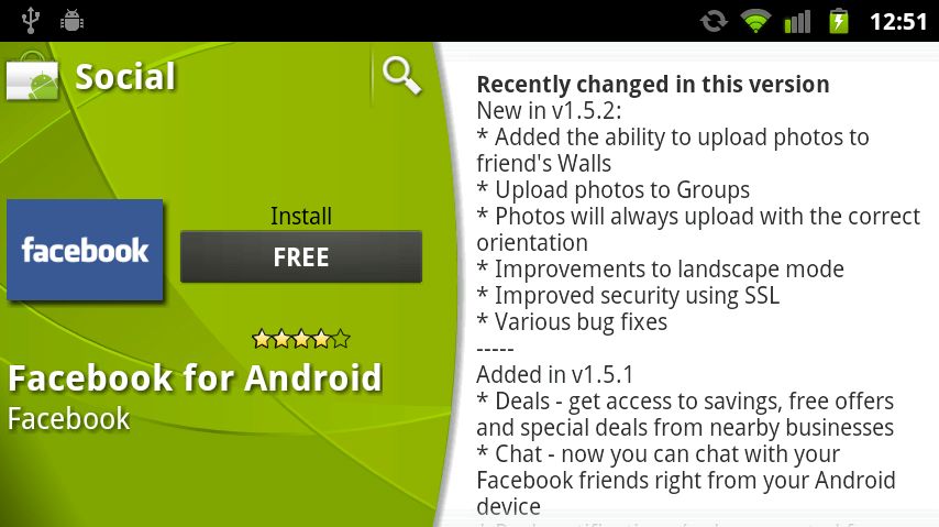 Nowy Facebook 1.5.2 dla Androida