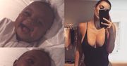 Kim Kardashian pochwaliła się chichoczącym Saintem (ZDJĘCIA)