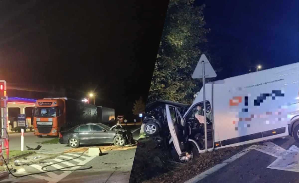 wypadek drogowy, zderzenie samochodów, śmierć na drodze, policja Nocny wypadek w świętokrzyskim. Zginęły dwie osoby, trzy są ranne