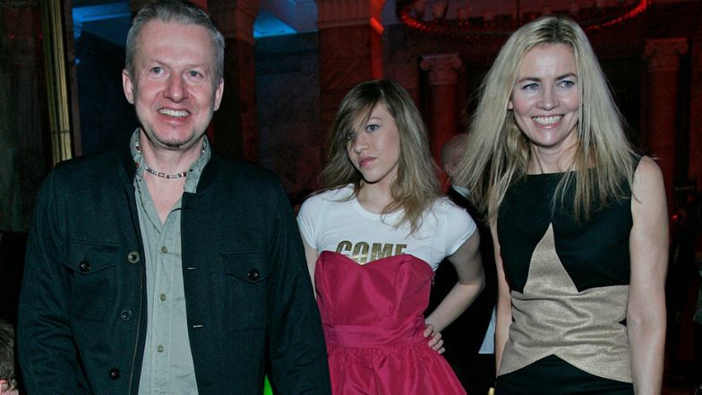 Bogusław Linda z żoną i córką