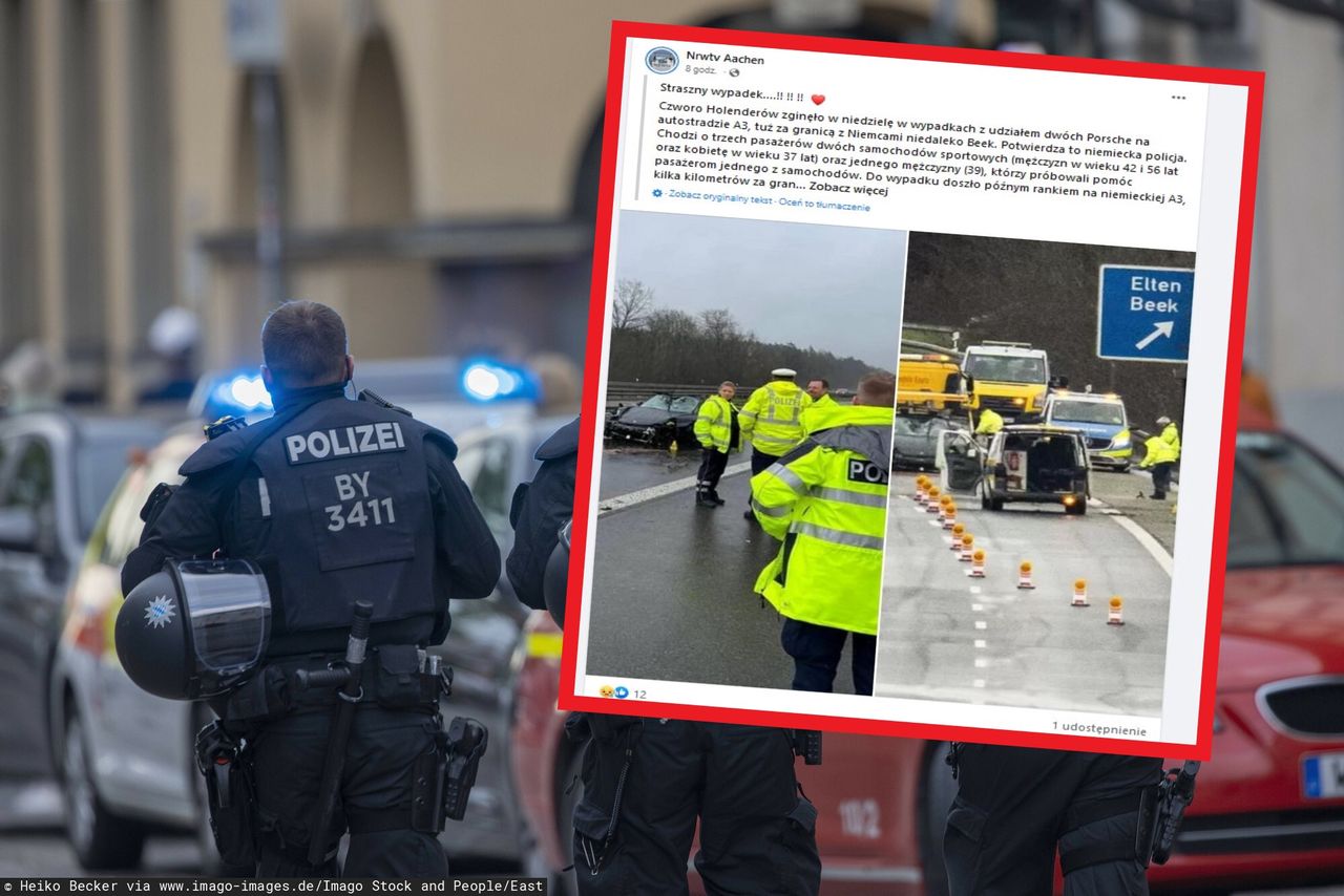Wypadek trzech porsche. Zginęły cztery osoby