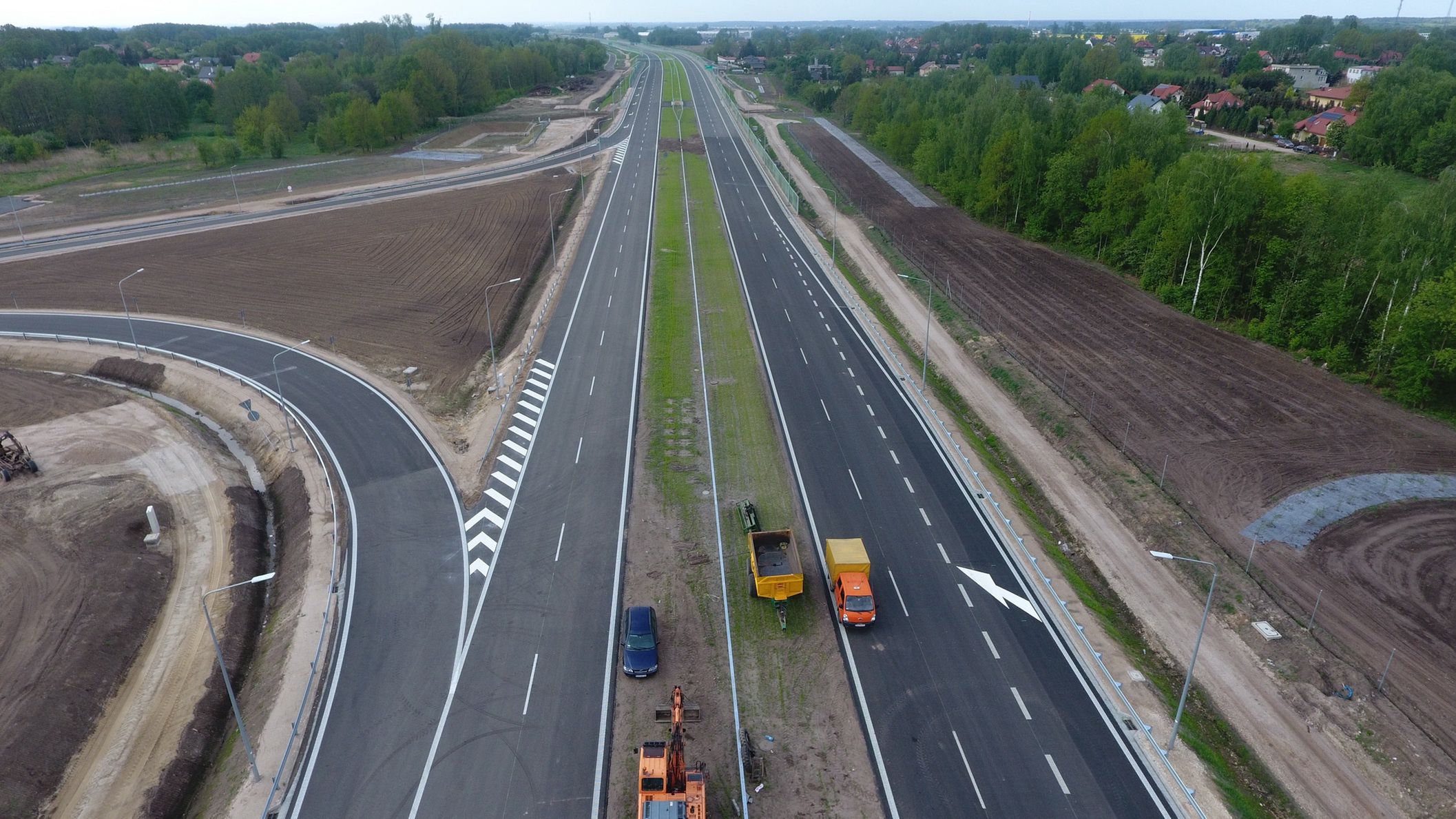 Budowa drogi ekspresowej S14 odc. Lublinek - Aleksandrów Łódzki (połowa zachodniej obwodnicy Łodzi), stan na maj 2022 