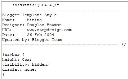 Jak ukryć pasek nawigacyjny na blogach Blogger? 2