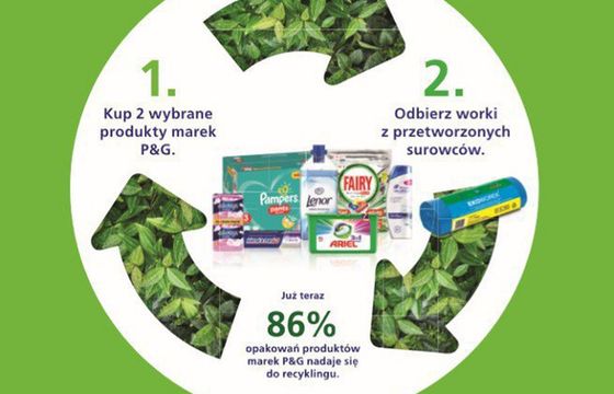 Carrefour Polska i Procter&amp;Gamble rozdają eko-worki na śmieci w akcji promujące segregowanie odpadów