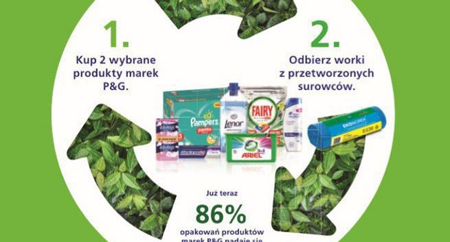Carrefour Polska i Procter&amp;Gamble rozdają eko-worki na śmieci w akcji promujące segregowanie odpadów
